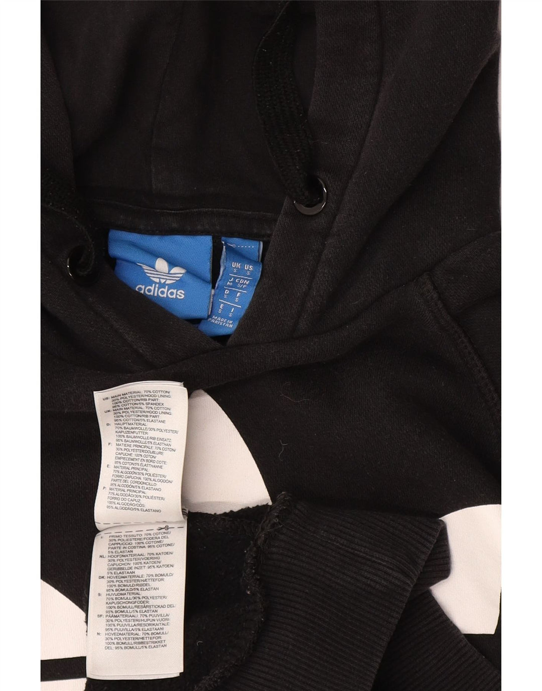 Adidas Pull à capuche graphique pour homme Petit coton noir