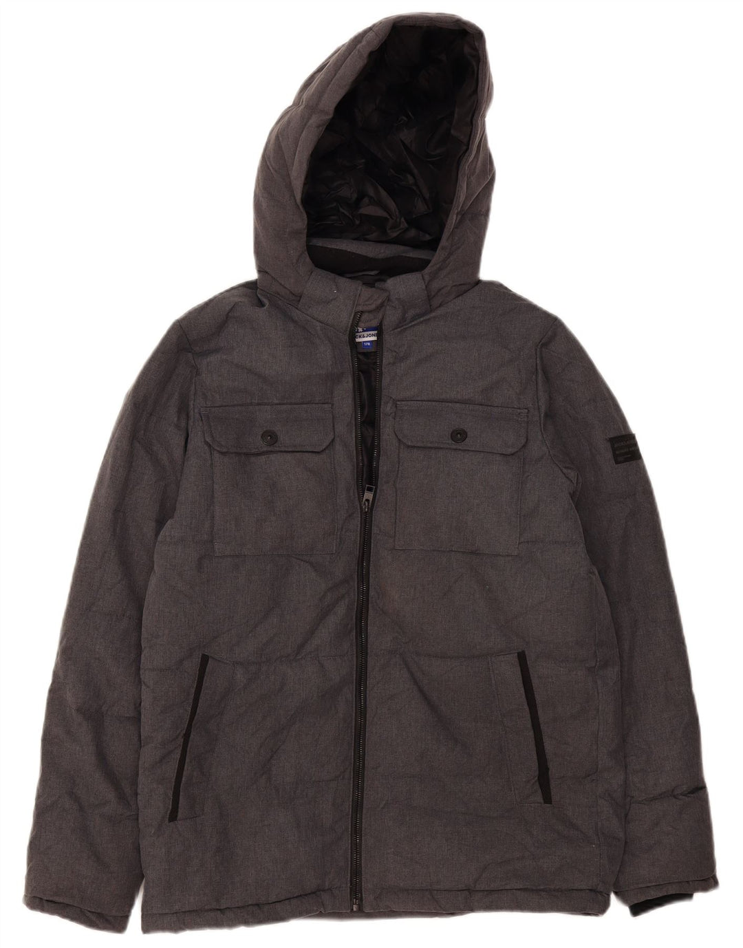 Jack & Jones Veste matelassée à capuche garçon 15-16 ans Gris chiné