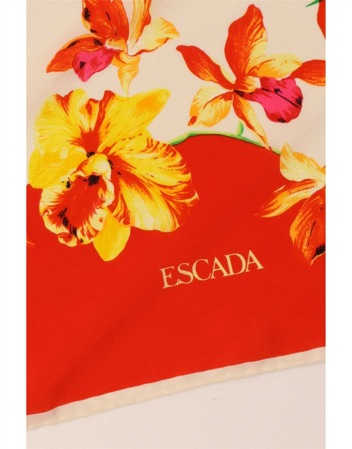 Escada Écharpe carrée pour femme Taille unique Rouge Floral