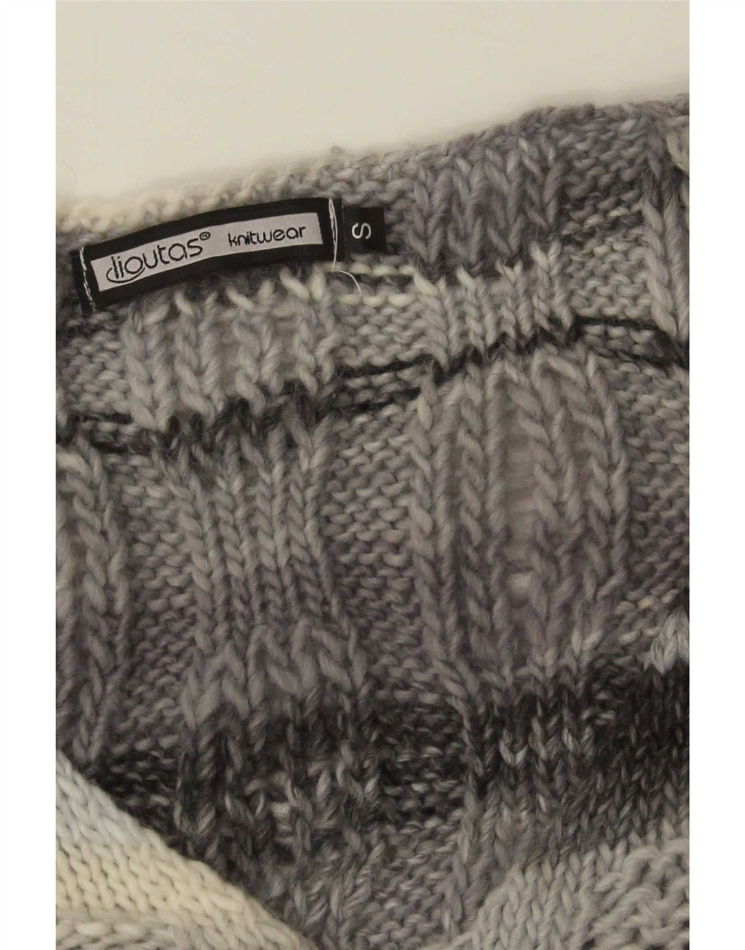 vintage Femmes Surdimensionné Gilet Débardeur UK 10 Petit Gris Rayé