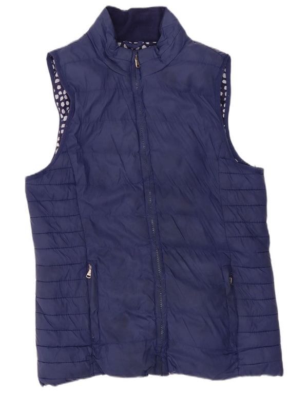 Crew Clothing Gilet rembourré pour femme UK 10 Small Navy Blue Nylon