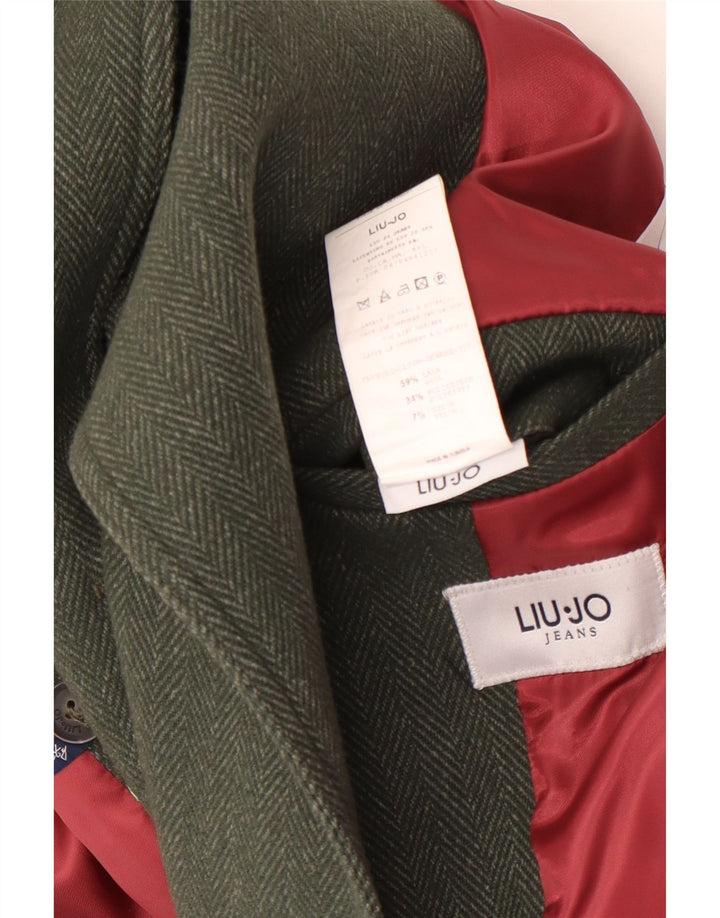 Liu Jo Caban Homme UK 40 Grande Laine à Chevrons Vert