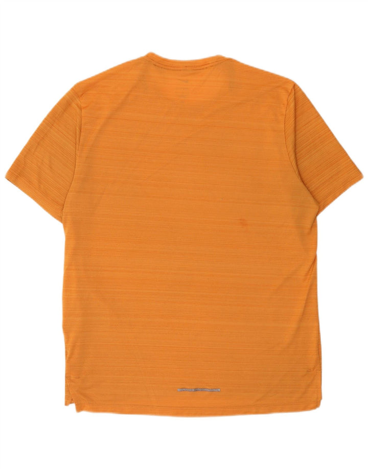 Nike T-shirt Dri Fit pour homme en polyester à fines rayures orange