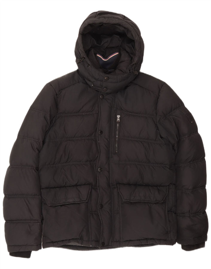 Tommy Hilfiger Veste matelassée à capuche pour homme UK 38 Gris moyen Coton