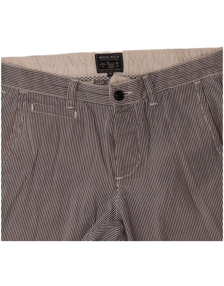 Woolrich Short Chino Homme W33 Coton à Rayures Bleu Marine Moyen
