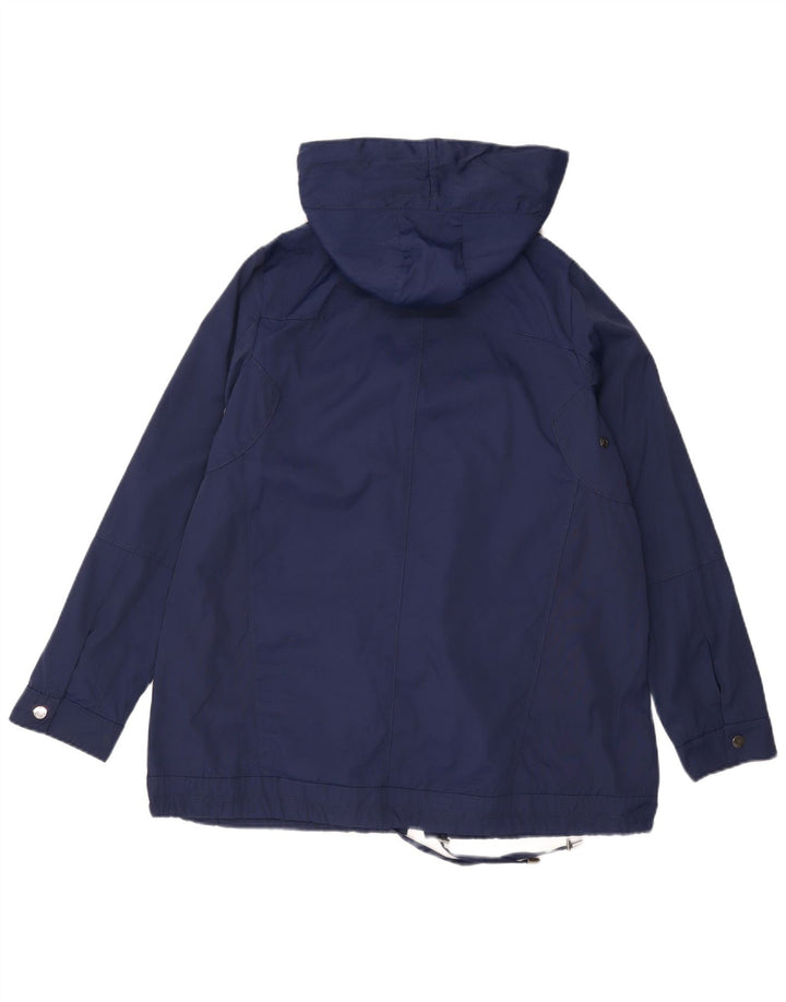 Zara Parka à capuche pour femme UK 14 en nylon bleu marine moyen