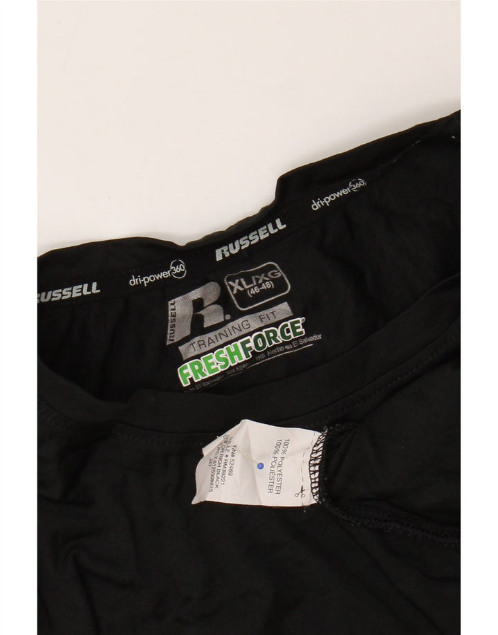 RUSSELL ATHLETIC T-shirt Dri-Power pour homme XL Noir Polyester