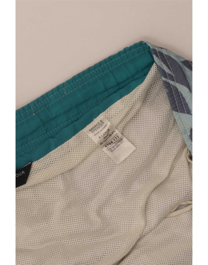 Marks & Spencer Short de Bain Homme XL Bleu Floral Polyester