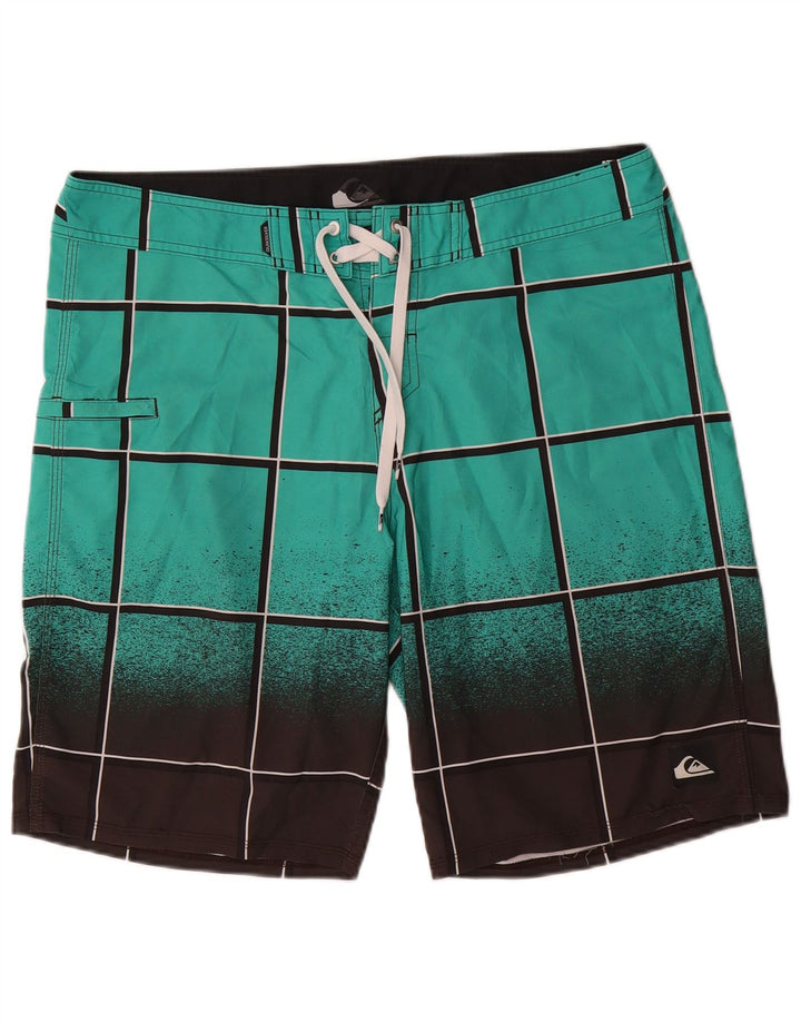Quiksilver Short de bain homme grand bleu à carreaux en polyester