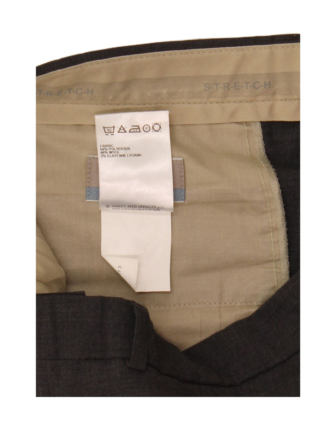 Marks & Spencer Pantalon de costume droit sur mesure pour homme W34 L29 Gris Polyester