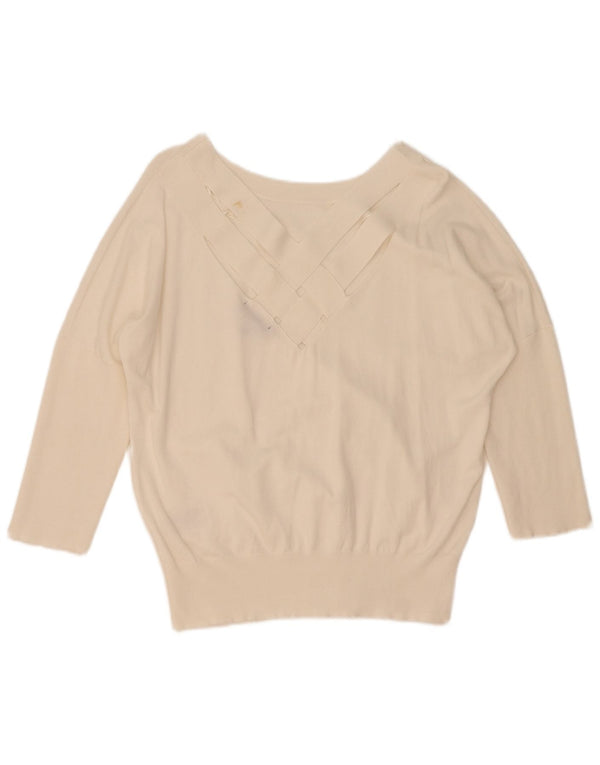 Phase Eight Pull à manches 3/4 et col bateau pour femme UK 10 Small Off Whit