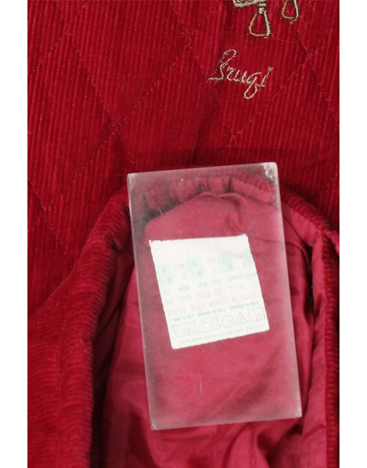 Brugi Veste en velours côtelé pour homme UK 38 Coton bordeaux moyen