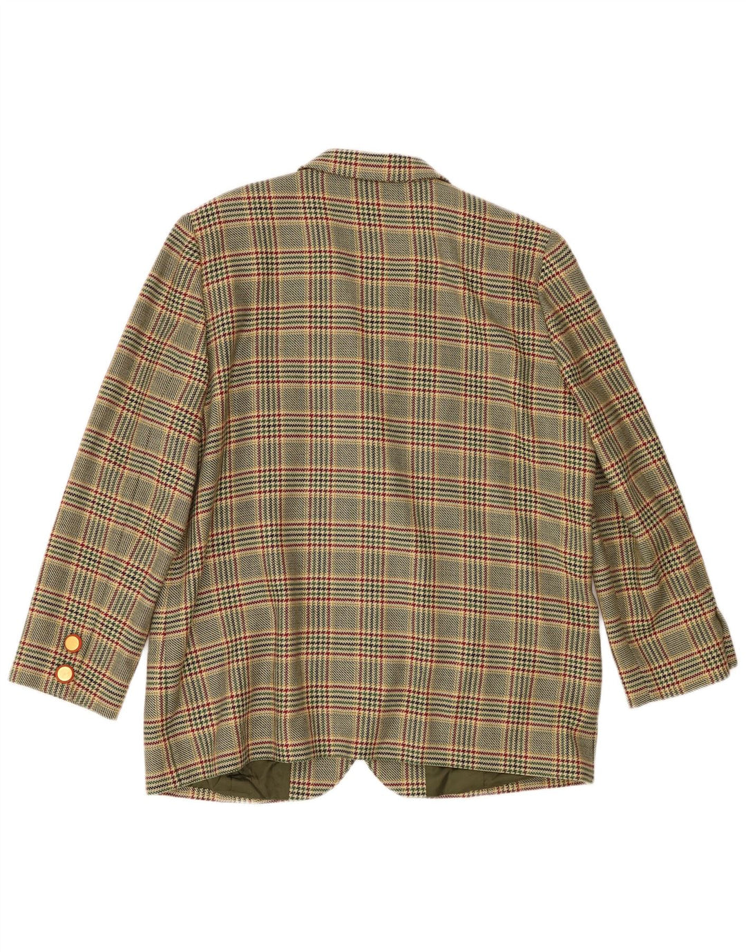 Donna Piu Veste blazer à 3 boutons pour femme UK 20 2XL Vert pied-de-poule en laine