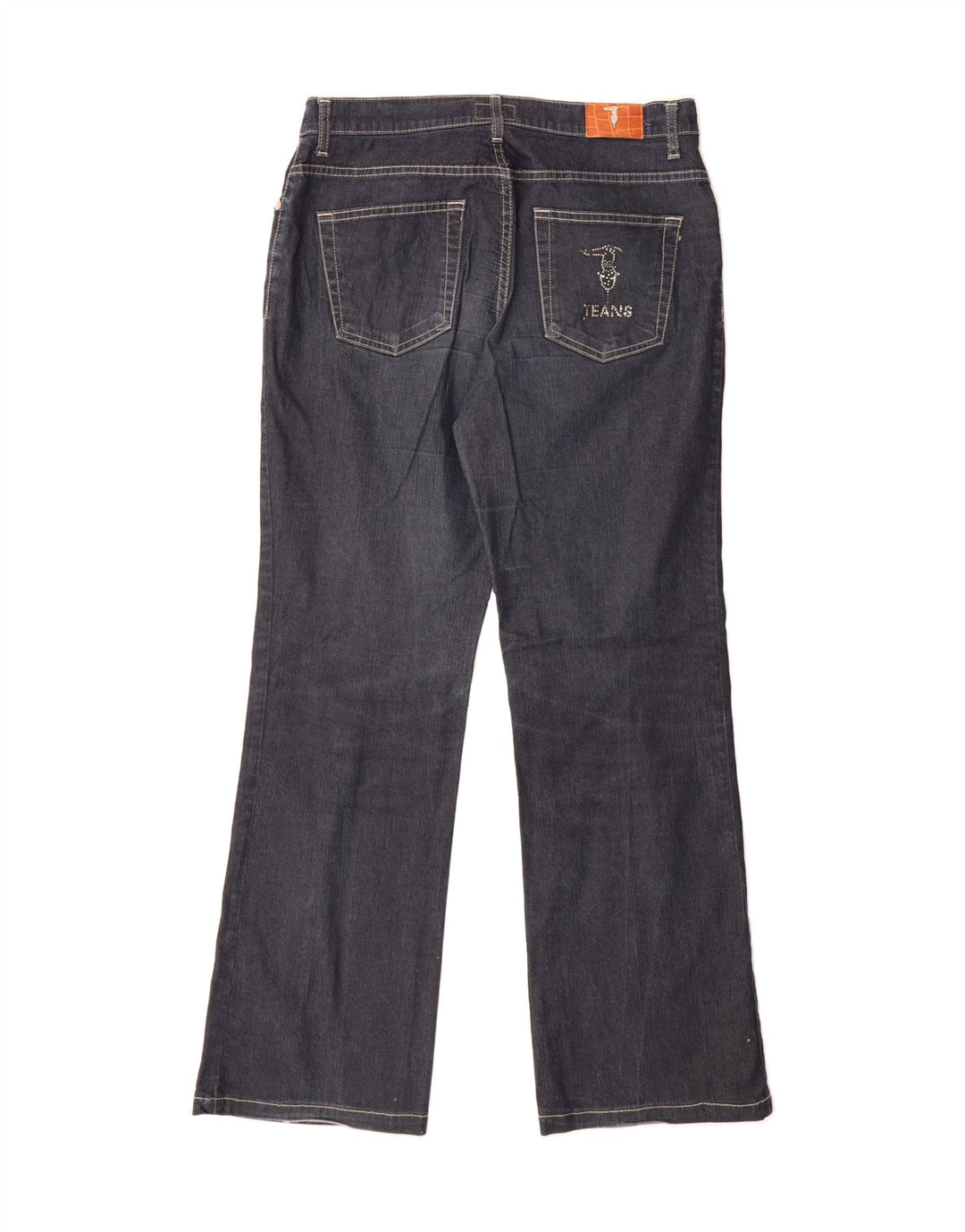 TRUSSARDI Womens Bootcut Jeans W30 L29 Navy Blue Cotton Vintage Trussardi and Second-Hand Trussardi from Messina Hembry 