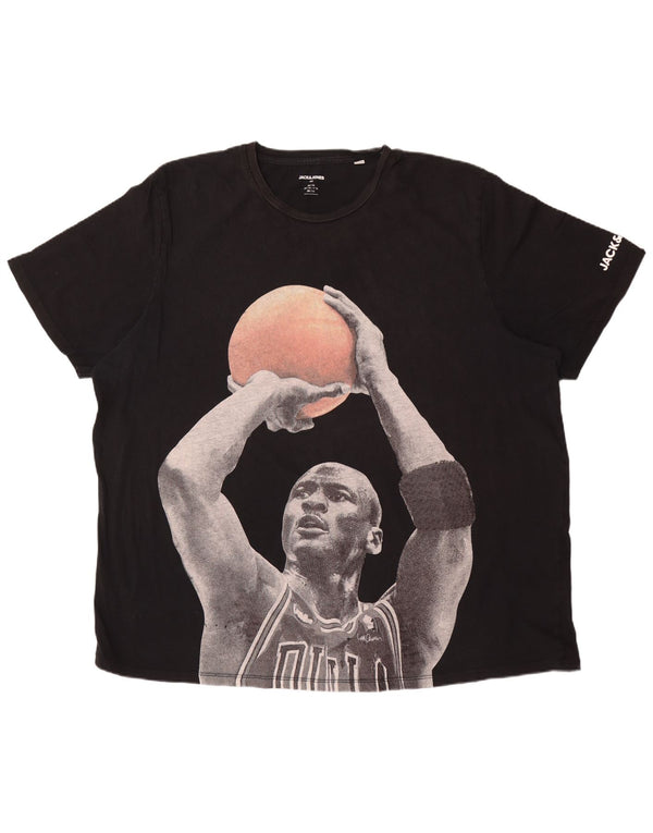 Jack & Jones T-shirt graphique Michael Jordan pour homme en coton noir 3XL