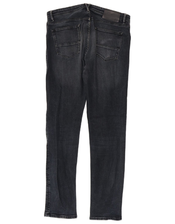 Massimo Dutti Jean slim pour homme EU 42 Large W32 L32 Bleu marine Coton