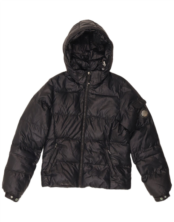 Champion Veste matelassée à capuche pour femme UK 10 Small Noir Polyester