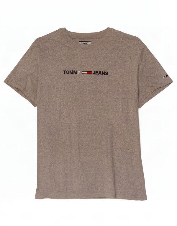 Tommy Hilfiger T-Shirt Graphique Homme Gris Moyen Coton