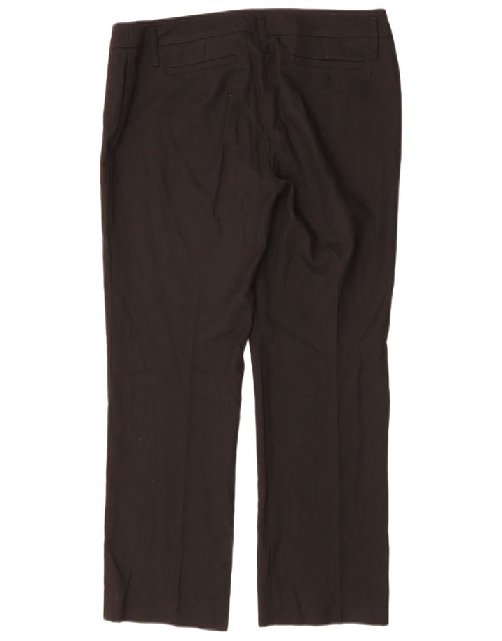 MARELLA Pantalon de costume droit pour femme UK 14 Large W34 L28 Noir Polyester