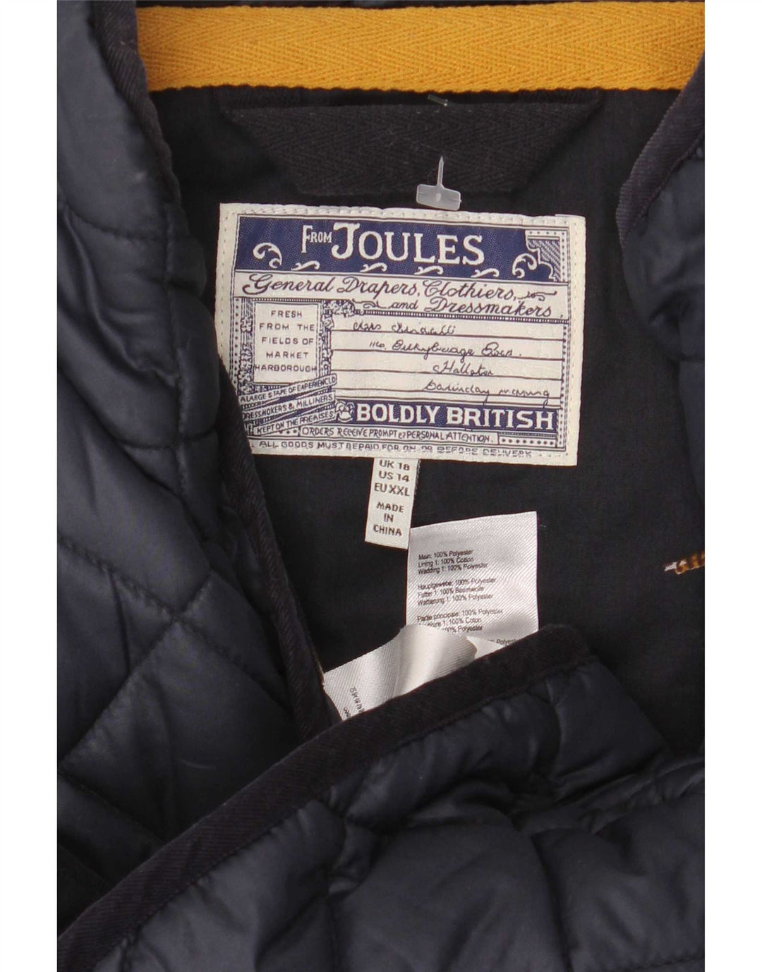 Joules Gilet matelassé pour femme UK 18 XL Bleu marine Polyester