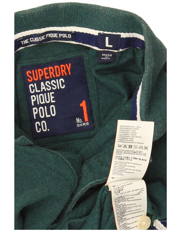 Superdry Polo Homme Grand Vert Coton