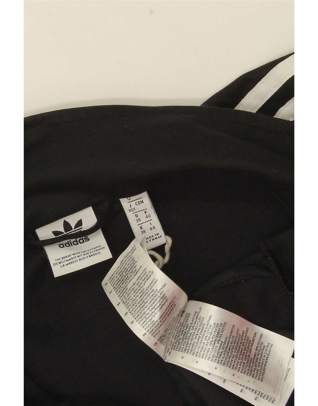 Adidas Veste de survêtement pour femme UK 12 Coton noir moyen