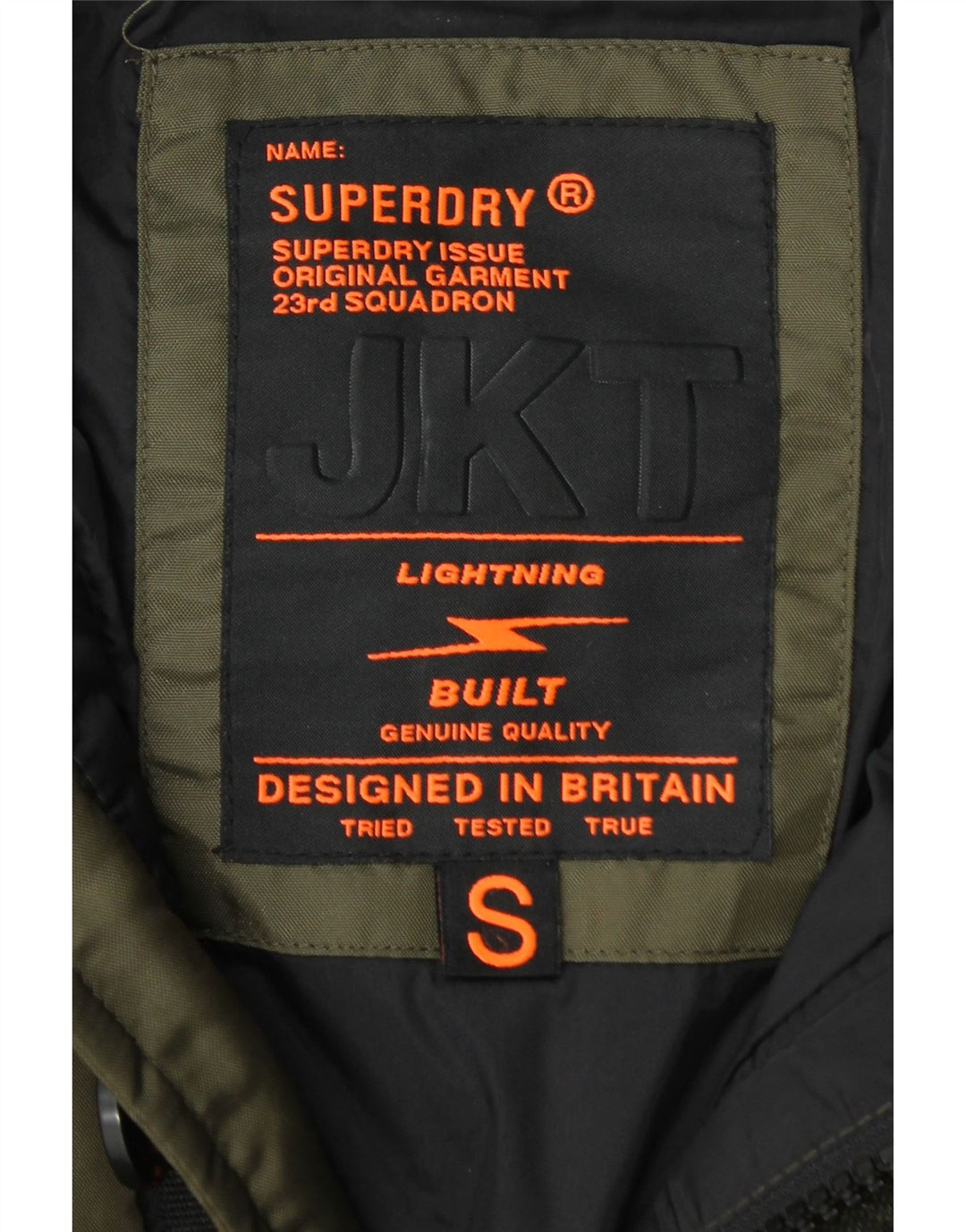 SUPERDRY Veste matelassée à capuche pour hommes UK 36 Small Kaki Nylon