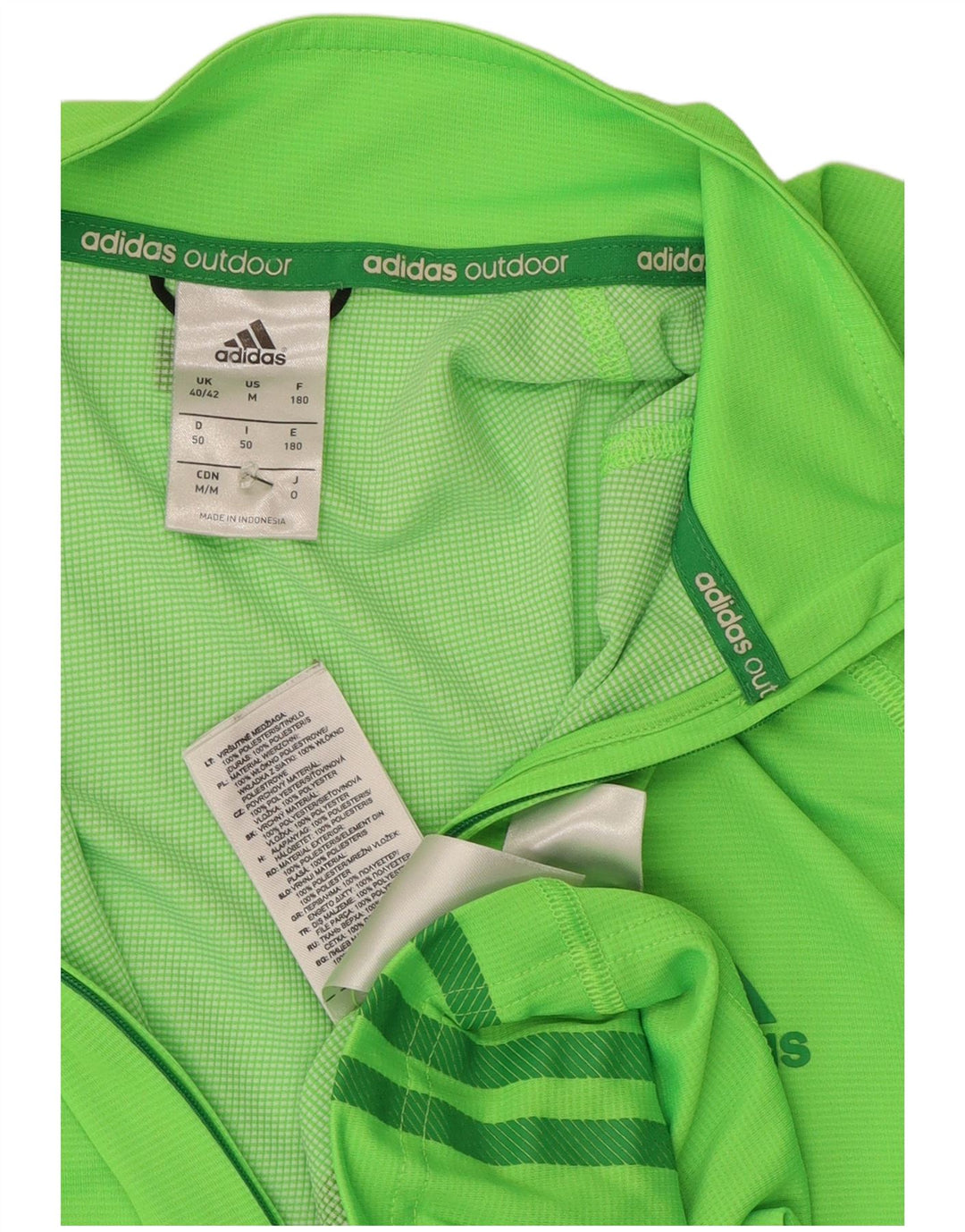 Adidas Haut de survêtement à col zippé pour homme UK 40/42 Vert moyen Polyester