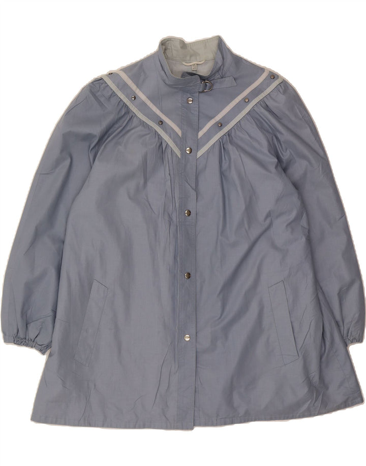 VINTAGE Womens Raincoat UK 12 Medium Blue Vintage Vintage and Second-Hand Vintage from Messina Hembry 