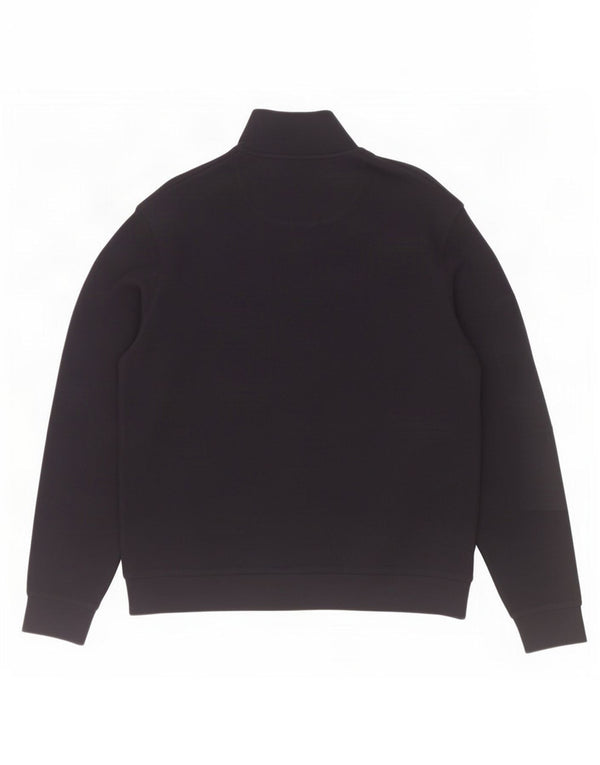 Marks & Spencer Sweat-shirt à col zippé pour homme en coton bleu marine Taille L