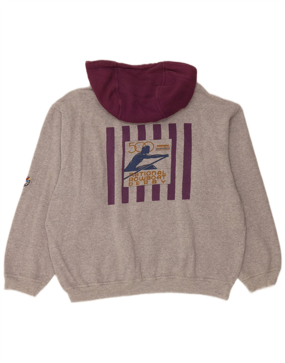 L'Equipe Pull à capuche graphique coupe ample pour femme UK 20 2XL Gris Coton