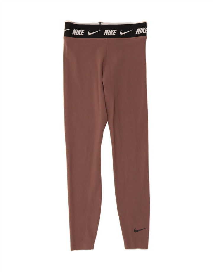 NIKE Womens Tight Fit Graphic Leggings UK 10 Small  Brown Vintage Nike and Second-Hand Nike from Messina Hembry 