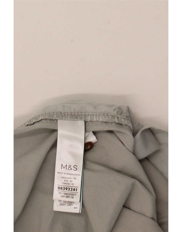 Marks & Spencer Short Chino pour Femme UK 16 Large W36 Coton Gris