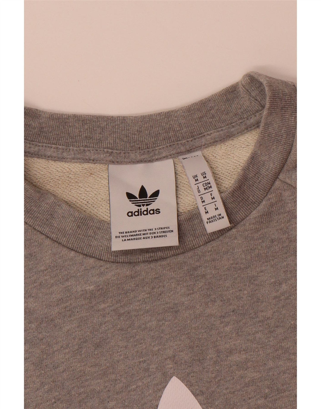 ADIDAS Mens Graphic Sweatshirt Jumper Medium Grey Cotton