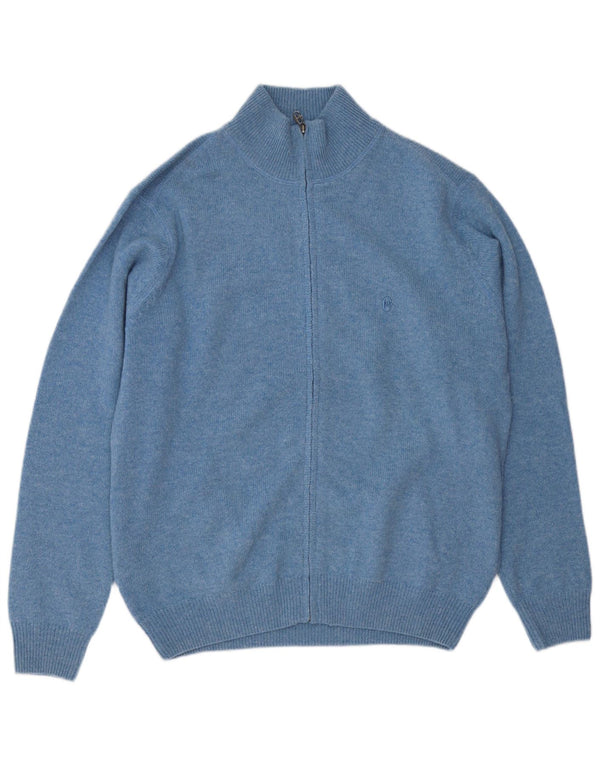 Conte of Florence Cardigan pour homme en laine vierge bleue