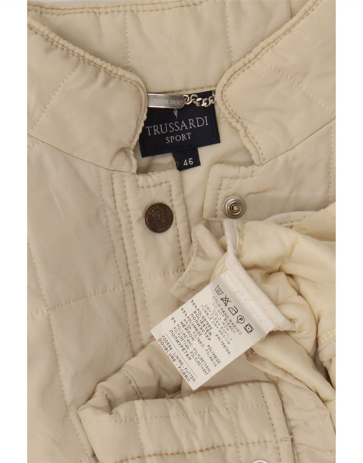 Femme Trussardi Veste matelassée IT 46 Large Polyester Blanc Cassé