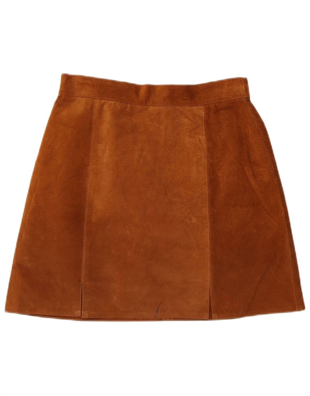 jupe en daim femme vintage W28 cuir marron moyen