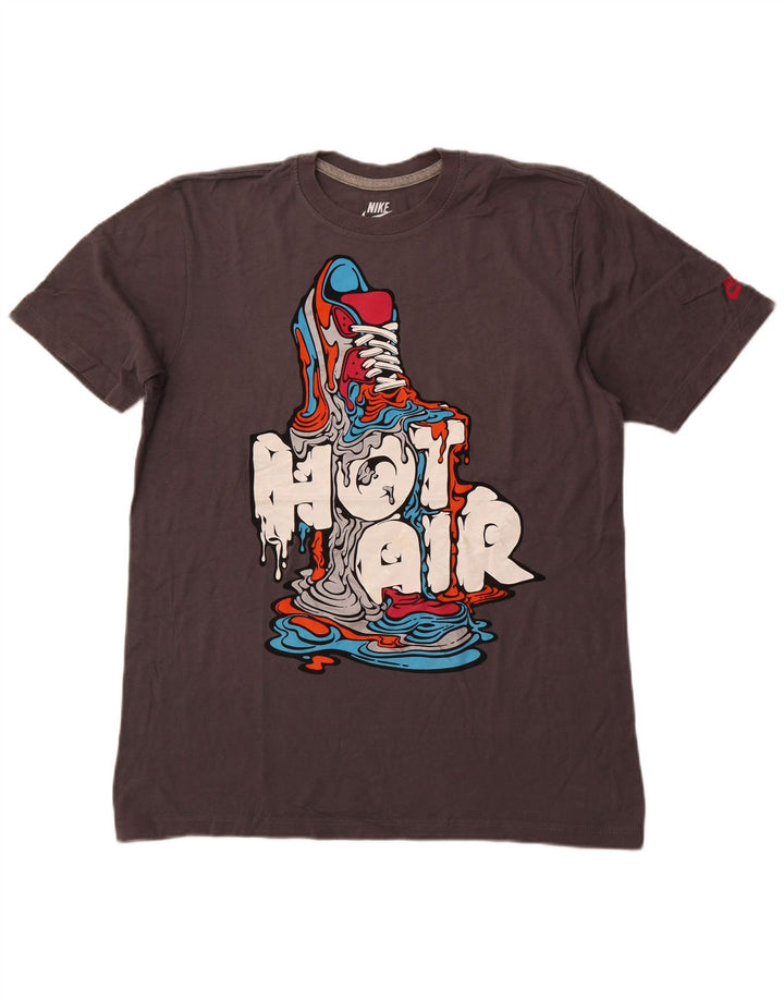 NIKE T-shirt graphique coupe standard pour hommes, grand, gris, coton