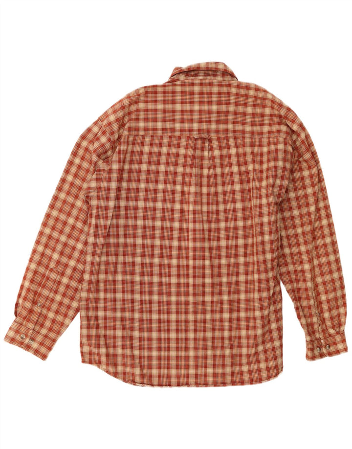 Columbia Chemise en flanelle XL pour homme en coton à carreaux orange