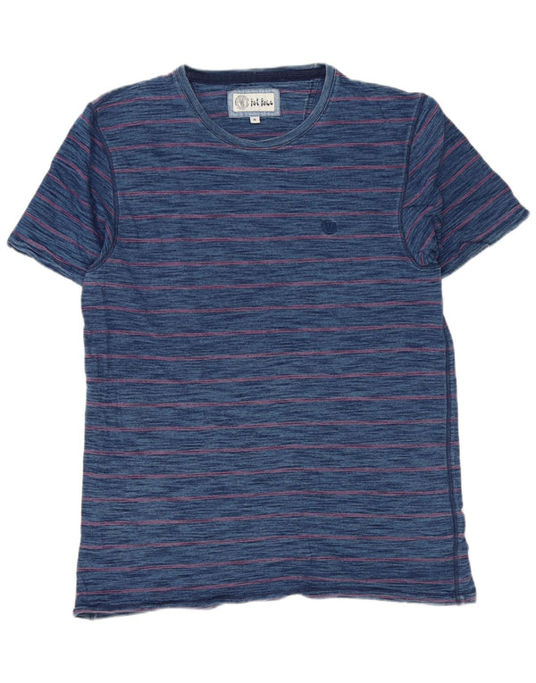 Fat Face T-Shirt Homme Haut Bleu Marine à Fines Rayures en Coton