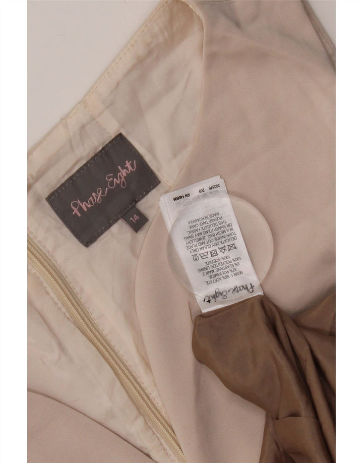 Phase Eight Robe fourreau sans manches pour femme UK 44 Acétate marron moyen