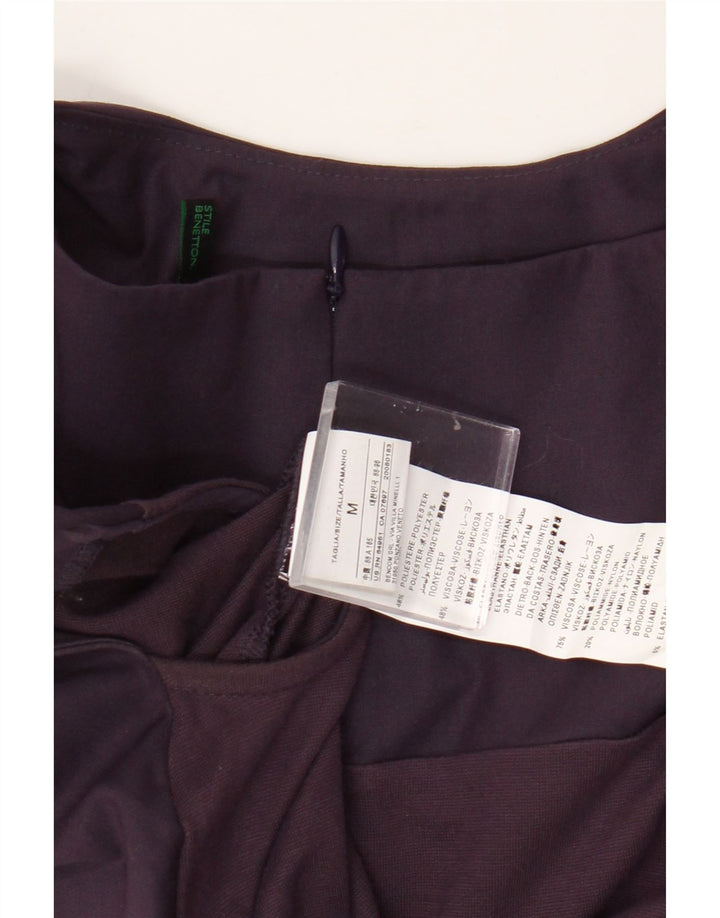 Benetton Robe fourreau pour femme UK 42 Polyester color block violet moyen