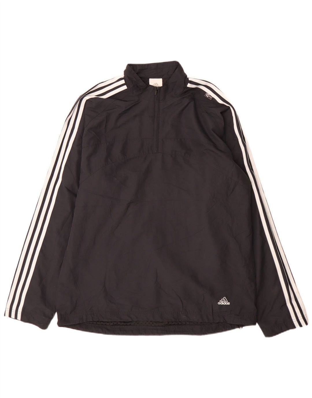 Adidas Haut de survêtement à col zippé pour homme, grand, bleu marine, sport