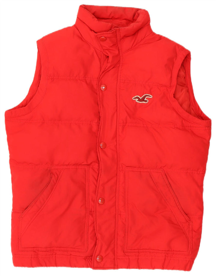 Hollister Gilet rembourré pour homme UK 40 Large Rouge Polyester