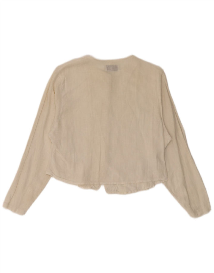 Benetton Chemisier court pour femme UK 44 Medium Blanc cassé