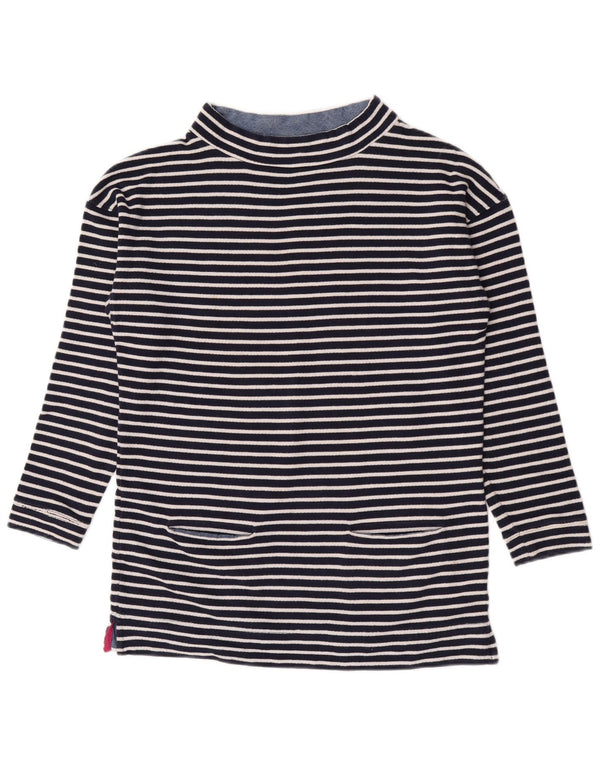 Joules Womens Top Long Sleeve UK 10 Small Navy Blue Striped Nautical