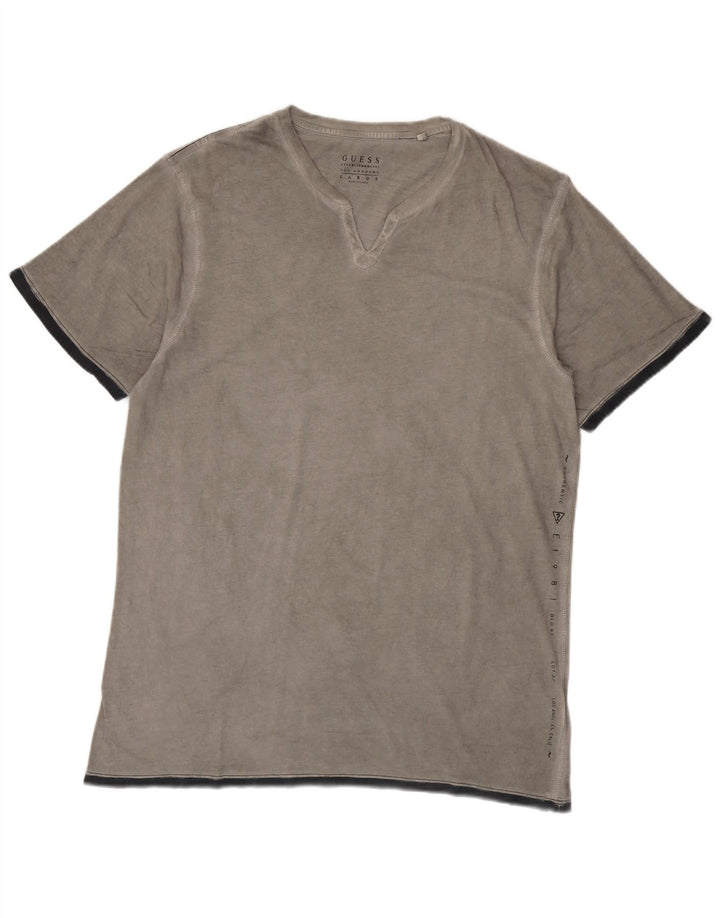 Guess T-Shirt Homme Haut Large Gris Coton