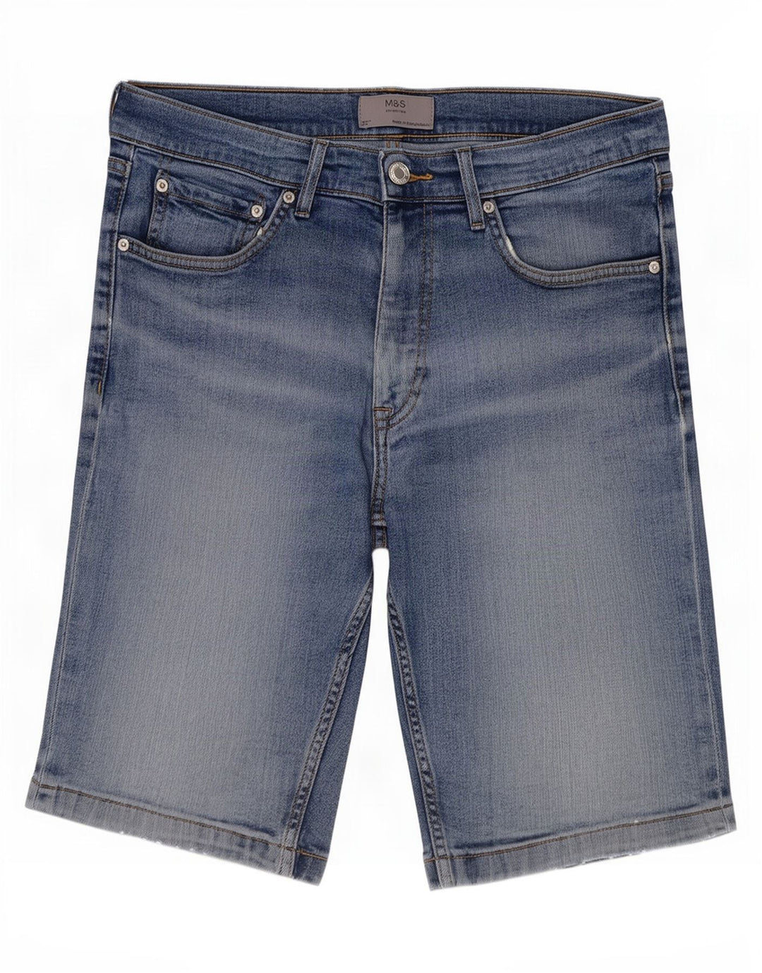 Marks & Spencer Short en Jean Homme Medium W32 Bleu Coton