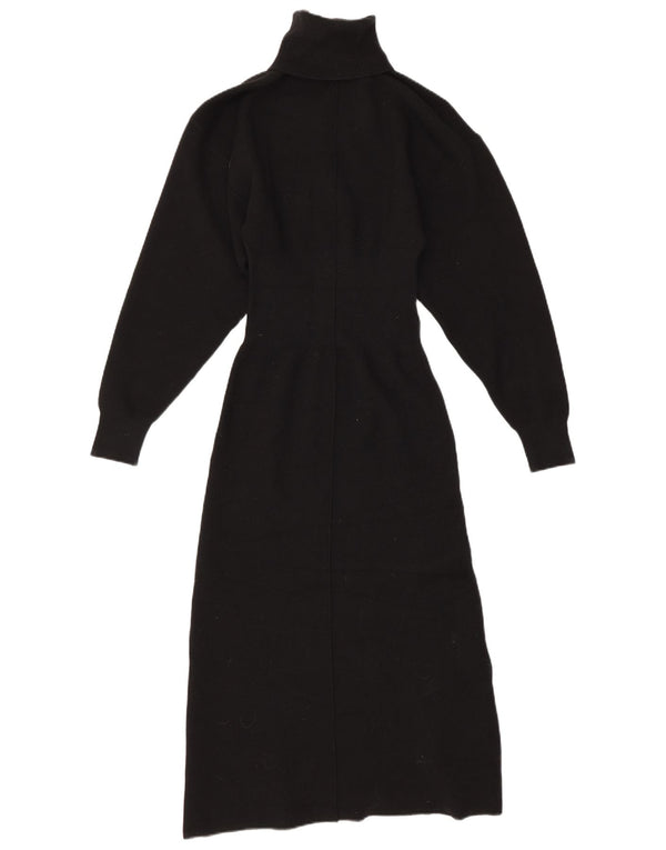 Zara Robe pull à manches longues pour femme UK 8 Small Noir Viscose