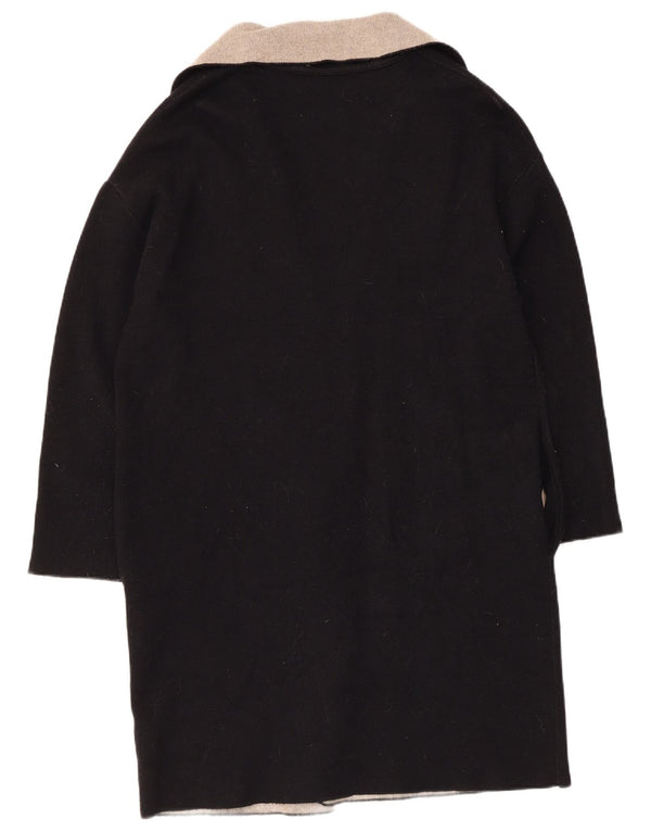 Zara Womens Longline Cardigan Sweater UK 14 Medium Noir Colorblock